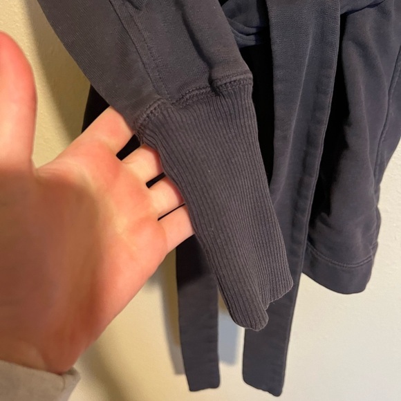 Standard James Perse Charcoal Gray Sherpa Collar Tie Front Cardigan M - Picture 8 of 10